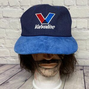 Vintage Valvoline Hat Cap Strap Back Navy Blue Embroidered Logo K-Products